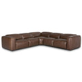 Sofa narozna o harmonijnych proporcjach z agodnym konturem w odcieniu brazu